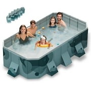 YYW 113in Foldable Swimming Pool for 1-8 People,Non-Inflatable Above Ground Pool on ClearanceGreen