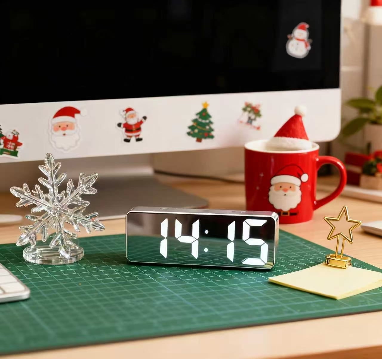 YYX Ornament Digital Alarm Clock - 6.29 Inch RGB LED Display, with Auto DST, Snooze, Calendar, Volume & Brightness Adjustment, Ideal Gift for Kids' Bedrooms
