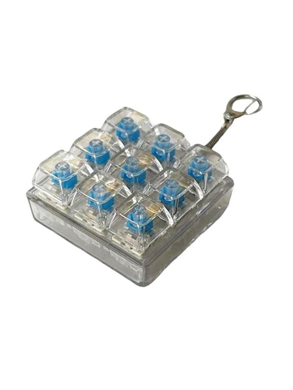 9 Button Keyboard Light Up Funny Keyring With LED Light Stress Funny Keychain Keyboard Clicker