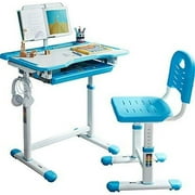 YYY Ergonomic Kids Height Adjustable Study Desk and Chair Set Blue