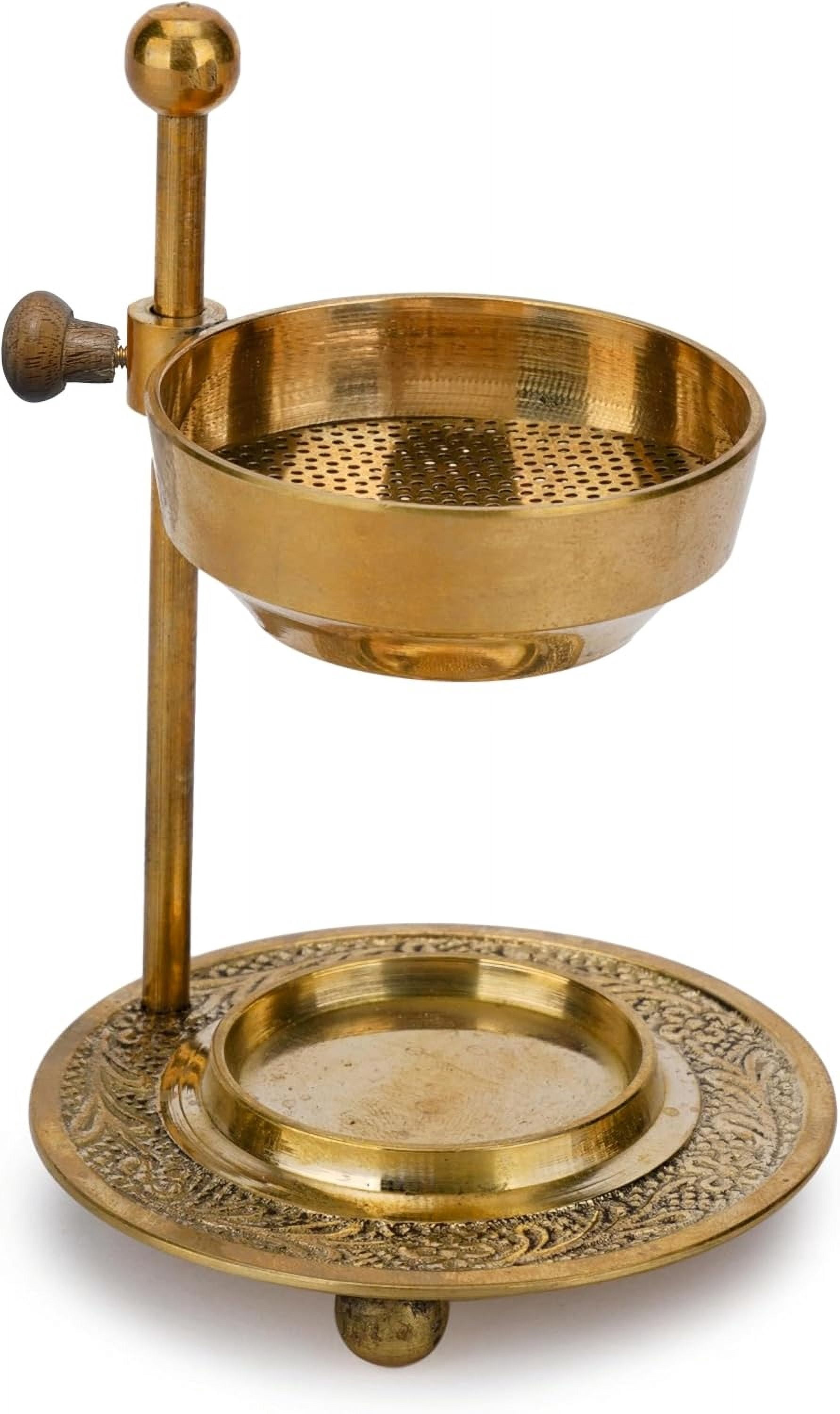 YYYANTON Incense Burner Holder Tea YANTON Candle or Charcoal Resin Heated Beautiful Adjustable Design Golden for Home Decor Fragrance Spiritual Accessories Best Gifts