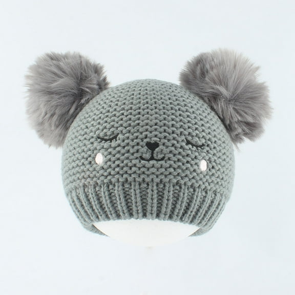 YYYTop Baby Girl Winter Hat, Custom Beanie Hats Kids Winter Plusher Hat Warm Knit Hairball Thick Ski Head Cap for Girls Boys Stocking Caps Gifts Under $15