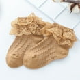 thumbnail image 1 of YYYTop Baby Socks 0-3 Months, Winter Socks for Girls, Boys Girls Baby Solid Color Lace Socks Ruffle Socks Korean Tube Socks Brown Cold Weather Savings, 1 of 4