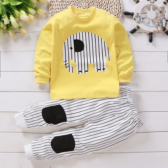 YYYTop Baby Winter Warm Crewneck Sweatshirt & Pants Sets, Baby Two Piece Clothes Fashion Girls' Casual Short Sleeve Tops Round Neck Collar Botton Printed Short Pants Sets Toddler Baby Boys Clothes Pul
