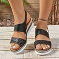 thumbnail image 1 of YYYTop Black Sandals Women, Wedges Heels for Women Women's Summer Size Wedge Fish Mouth Roman Sandals Chunky Heel Pump Sandals for Ladies, 1 of 8