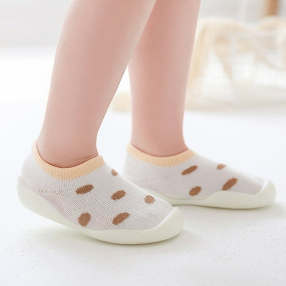 YYYTop Toddler Shoes Boys Girls First Walking Shoes 5Months-3Years Non Slip Soft Sole Sneakers Leopard Print Toddler Infant Babygirl Sock Shoes Cute Walking Crew Socks