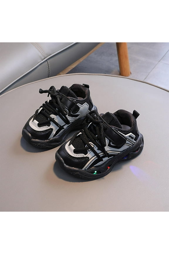 Child Shoes Girls Size 13, Children' Luminous Lighting Shoes Children's Luminous Sports Shoes Casual Walking Shoes First Walking Shoes for Baby Boy Kid Sneakers Size 4 Black Under $15