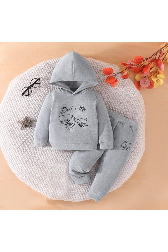 Fall Winter Two Piece Suit Hooded Tops Clothes, Baby Two Piece Clothes Fashion Girls Boy' Casual Long Printing Sleeve Tops Long Sleeve Hooded Set Toddler Baby Boys Clothes Hooded Tops +Pants Se