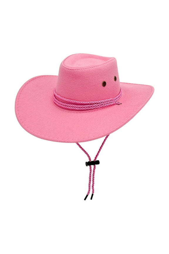 Fashion Men And Women Drawstring Decoration Suede Western Cowboy Hat Jazz Hat