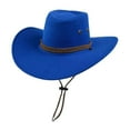 thumbnail image 1 of YYYTop Fashion Men And Women Drawstring Decoration Suede Western Cowboy Hat Jazz Hat, 1 of 2