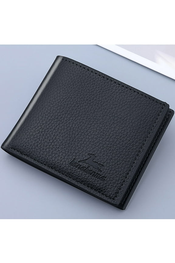 Front Pocket Wallets for Men, Men's Wallet Short Vertical Thin Wallet Bank Card Card Package Small Purse Wallet Chains for Men Mens Card Wallet Dark Blue Under $10