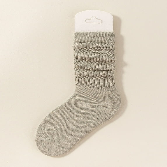 YYYTop Girls Socks 6-8 Years Old, Kids Soccer Socks, Children's Solid Color Cotton Baby Newborn Cotton Socks Baby Socks Tabi Socks Cozy Winter Cabin Gray Christmas Deals