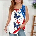 thumbnail image 1 of YYYTop Kid's 4th of July Tank Top Girls Flag Patriotics Sleeveless Shirt Graphic Tankinis Underwear Going Out Loose Fits Athletic Breathable Top 5-14 Years, 1 of 6
