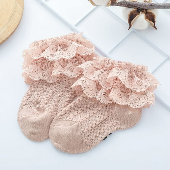 YYYTop Kids Socks 10-12 Years Old, Kids Thermal Socks, Boys Girls Baby Solid Color Lace Socks Pink Fuzzy Socks Plus Size Compression Socks Wide Calf Pink Gift Ideas
