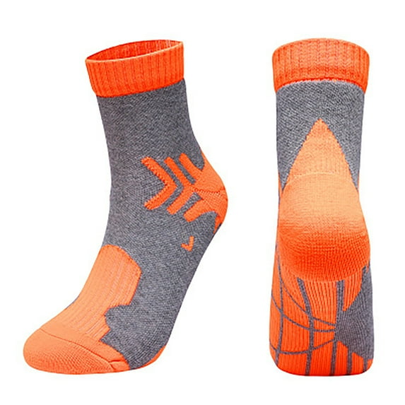 YYYTop Ladies Socks Size 9-11, Woolen Socks Men Women Boot Socks for Women Sports Crew Socks Cotton Breathable Badminton Walking Socks for Basketball Orange Holiday Travel