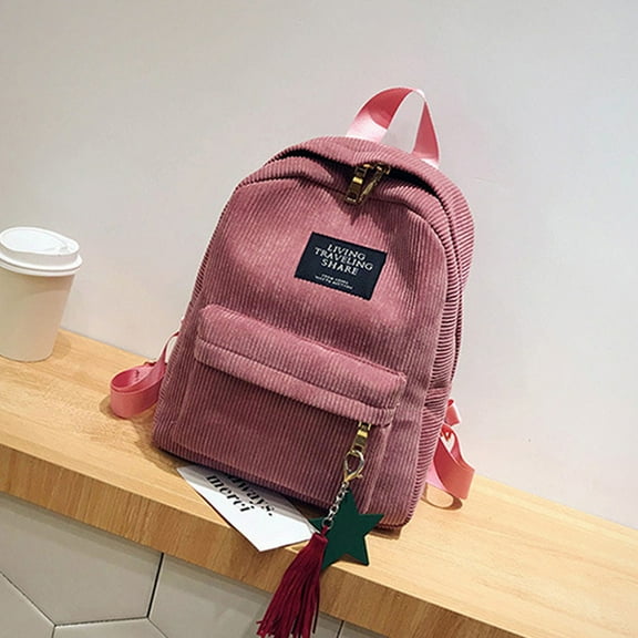 YYYTop Laptop Backpack Women, Woman Mini Corduroy Campus Style Solid Color Leisure Mini Backpack for Women Womens Backpack Purse Pink $15 & Under