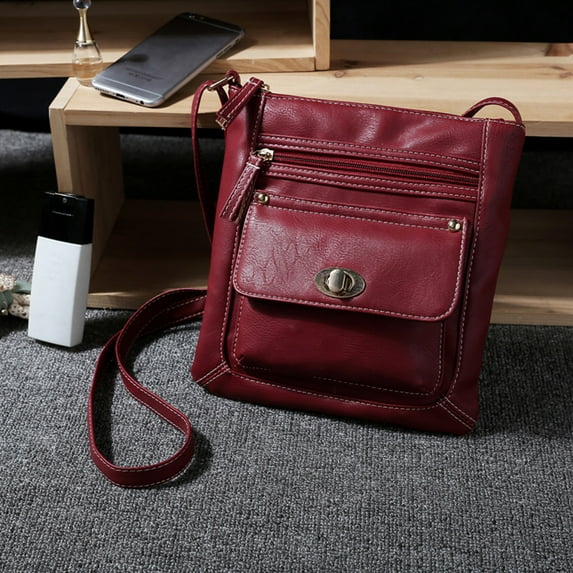 YYYTop Medium Crossbody Bags for Women, Womens Leather Satchel Body Shoulder Messenger Bag Red Women Crossbody Bags Travel Bag Red Holiday Bag