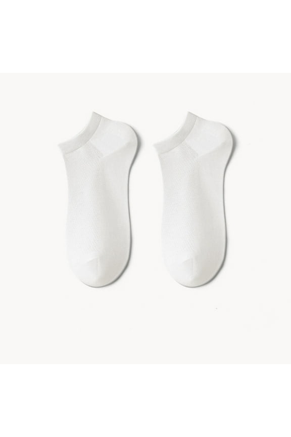 Mens Dress Socks, Quarter Socks Men 5 Pairs Men's Thin Crew Socks Sweat-Absorbent Breathable Sports Socks Cozy Winter White Gifts Under $15