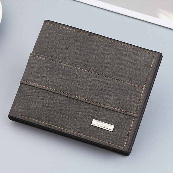 YYYTop Money Bags with Zipper, Men's Wallet Short Vertical Thin Wallet Bank Card Card Package Small Purse Wallet for Boys Travel Wallet for Men Khaki Up To 30% Off