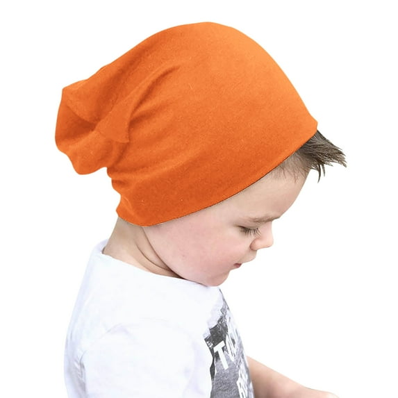 YYYTop Newborn Hats for Baby Girls, Girl Dad Hat Kids Fashion Hip Hop Winter Hat Warm Comfortable Head Cap Solid Color for Girls Boys Hunter Orange Stocking Hat Clearance