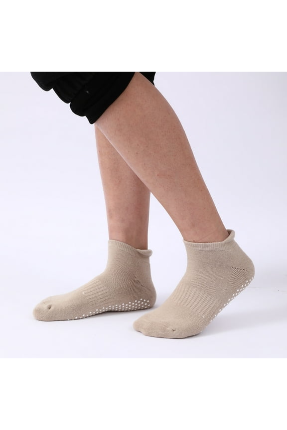 No Show Socks Womens Non Slip Socks with Grips for Yoga Pilates Athletic Socks Cotton Low Cut Ankle Socks with Heel Tab