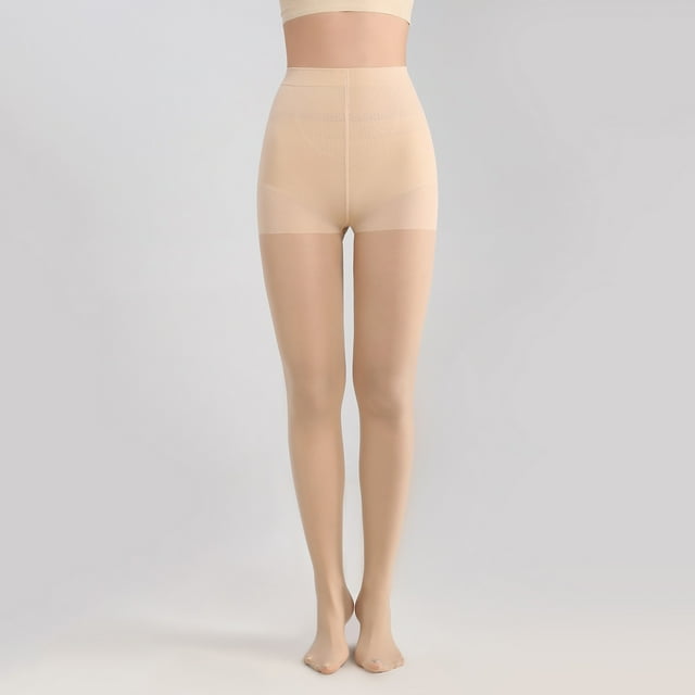 YYYTop Run Resistants 80D Soft Solid Color Pantyhose Tights Women Semi Opaque Footed Tights High Waist Tights with Non Slip