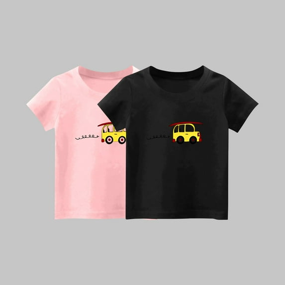YYYTop Shirts for Toddler Cute Top 2 Piece Kids Girls/Boys Short Sleeve T-Shirt 1-14years Soft Cotton Basic Tshirt Solid Summer Outfits Tee Undershirt On Clearance