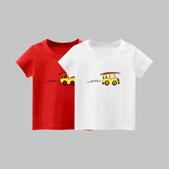 YYYTop Shirts for Toddler Cute Top 2 Piece Kids Girls/Boys Short Sleeve T-Shirt 1-14years Soft Cotton Basic Tshirt Solid Summer Outfits Tee Undershirt On Clearance