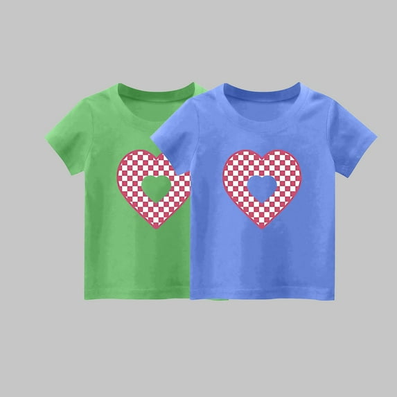 YYYTop Shirts for Toddler Cute Top 2 Piece Kids Girls/Boys Short Sleeve T-Shirt 1-14years Soft Cotton Basic Tshirt Solid Summer Outfits Tee Undershirt On Clearance