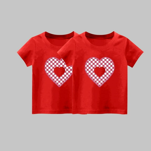 YYYTop Shirts for Toddler Cute Top 2 Piece Kids Girls/Boys Short Sleeve T-Shirt 1-14years Soft Cotton Basic Tshirt Solid Summer Outfits Tee Undershirt On Clearance