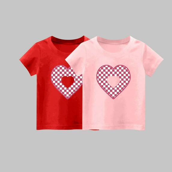 YYYTop Shirts for Toddler Cute Top 2 Piece Kids Girls/Boys Short Sleeve T-Shirt 1-14years Soft Cotton Basic Tshirt Solid Summer Outfits Tee Undershirt On Clearance