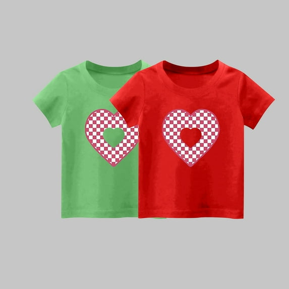 YYYTop Shirts for Toddler Cute Top 2 Piece Kids Girls/Boys Short Sleeve T-Shirt 1-14years Soft Cotton Basic Tshirt Solid Summer Outfits Tee Undershirt On Clearance