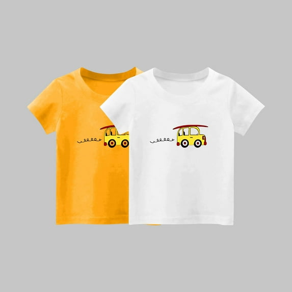 YYYTop Shirts for Toddler Cute Top 2 Piece Kids Girls/Boys Short Sleeve T-Shirt 1-14years Soft Cotton Basic Tshirt Solid Summer Outfits Tee Undershirt On Clearance