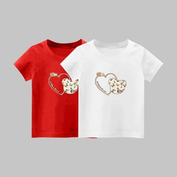 YYYTop Shirts for Toddler Cute Top 2 Piece Kids Girls/Boys Short Sleeve T-Shirt 1-14years Soft Cotton Basic Tshirt Solid Summer Outfits Tee Undershirt On Clearance