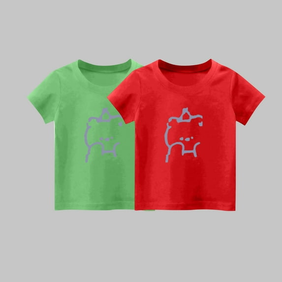 YYYTop Shirts for Toddler Cute Top 2 Piece Kids Girls/Boys Short Sleeve T-Shirt 1-14years Soft Cotton Basic Tshirt Solid Summer Outfits Tee Undershirt On Clearance