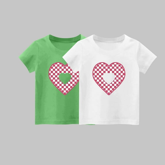 YYYTop Shirts for Toddler Cute Top 2 Piece Kids Girls/Boys Short Sleeve T-Shirt 1-14years Soft Cotton Basic Tshirt Solid Summer Outfits Tee Undershirt On Clearance