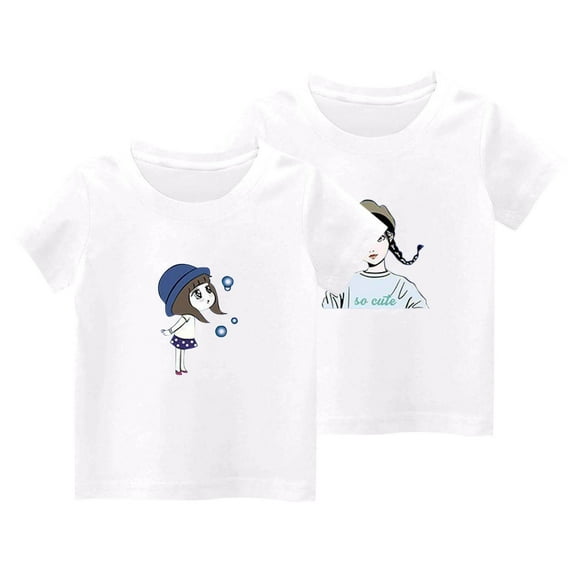 YYYTop Shirts for Toddler Cute Top 2 Piece Kids Girls/Boys Short Sleeve T-Shirt 3-14 years Soft Cotton Basic Tshirt Solid Summer Outfits Tee Undershirt On Clearance