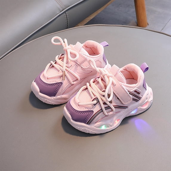 YYYTop Shoes for Baby Boys Size 5, Children' Luminous Lighting Shoes Children's Luminous Sports Shoes Casual Walking Shoes Infant Baby Girls Soft Sole Flat Shoes Boys Shoes Size 2 Pink Gifts Under $15