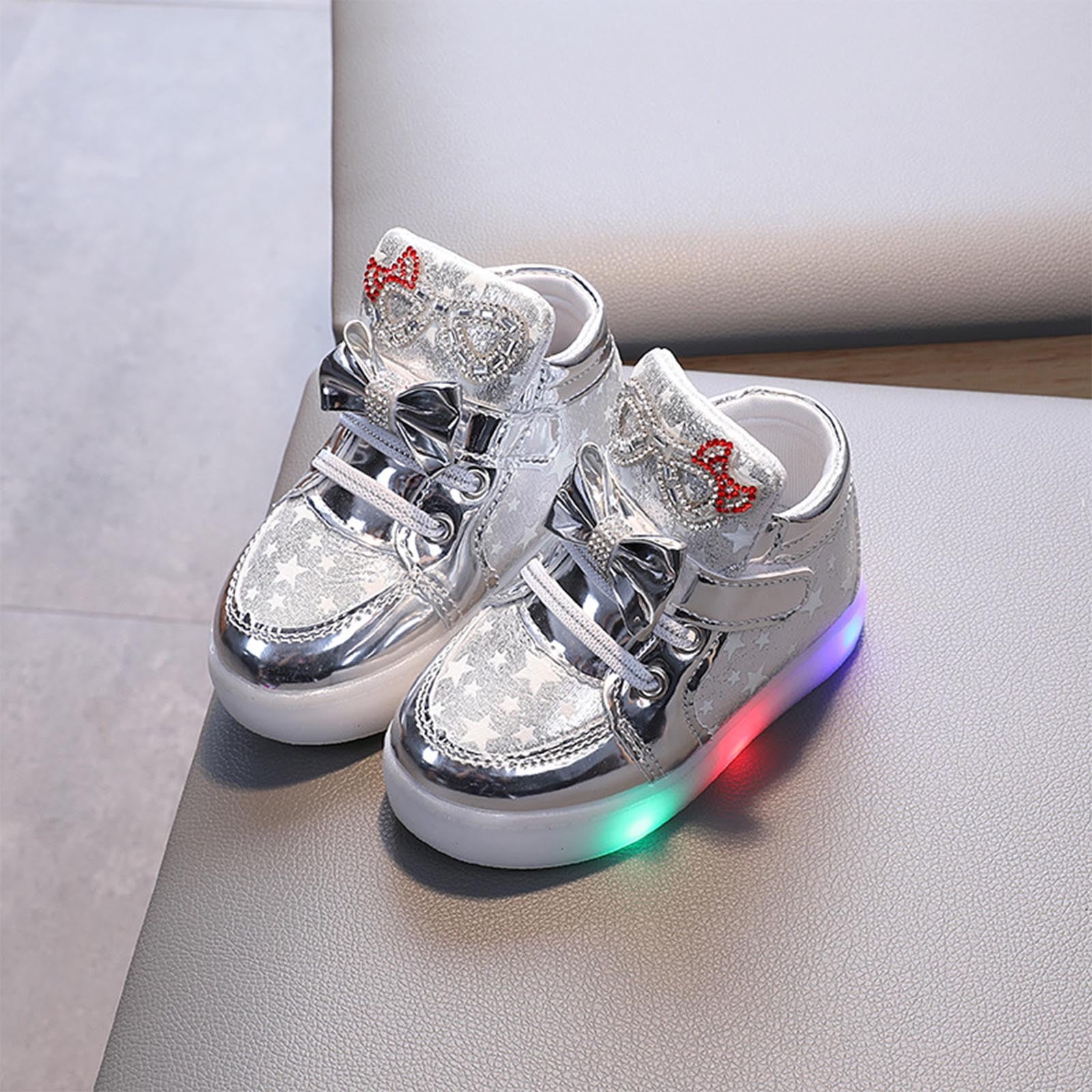 Children Kids Baby Girls Sneakers Bling Led Light Luminous Sport