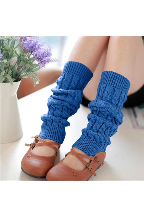 Slouch Socks, Christmas Compression Socks Fashion Women Winter Warm Leg Warmers Knitted Crochet Long Socks Thin Warm Socks Light Blue Under $10
