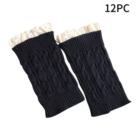 YYYTop Sock Slippers, Pack Fuzzy Socks 6 Pairs Women's Lace Socks Sets Knitting Wool Leg Warmer Warm Boots Socks Fall Winter Short Lace Dough Twists White Cable Knit Socks Dark Blue Holiday Clothing