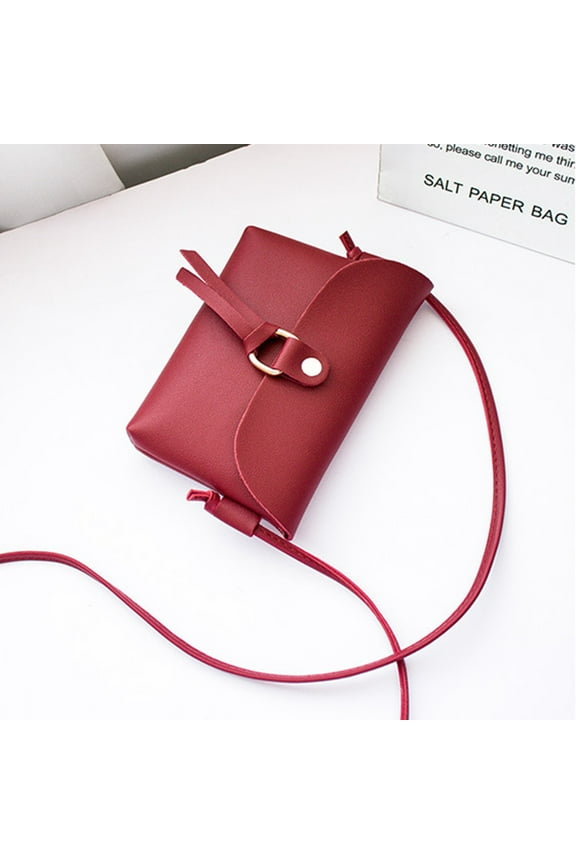 Women's Crossbody Handbags, Fashion Women's Cover Tassels Body Shoulder Telephone Coin Bag Brown Shoulder Bag Small Jewelry Bags Wine Red $15 & Under