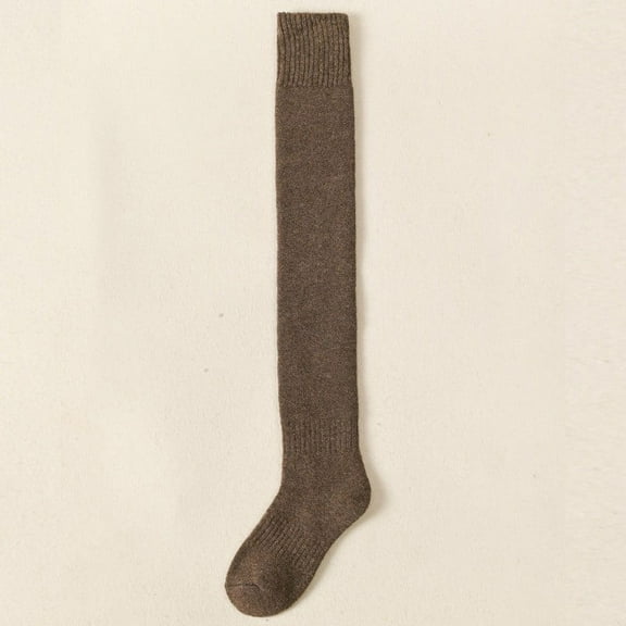 YYYTop Women's Woolen Knitted Thigh High Boot Socks Women Soft Cozy Thicken Fall Winter Extra Tall Boot Stockings Over Knee Long Leg Warmers