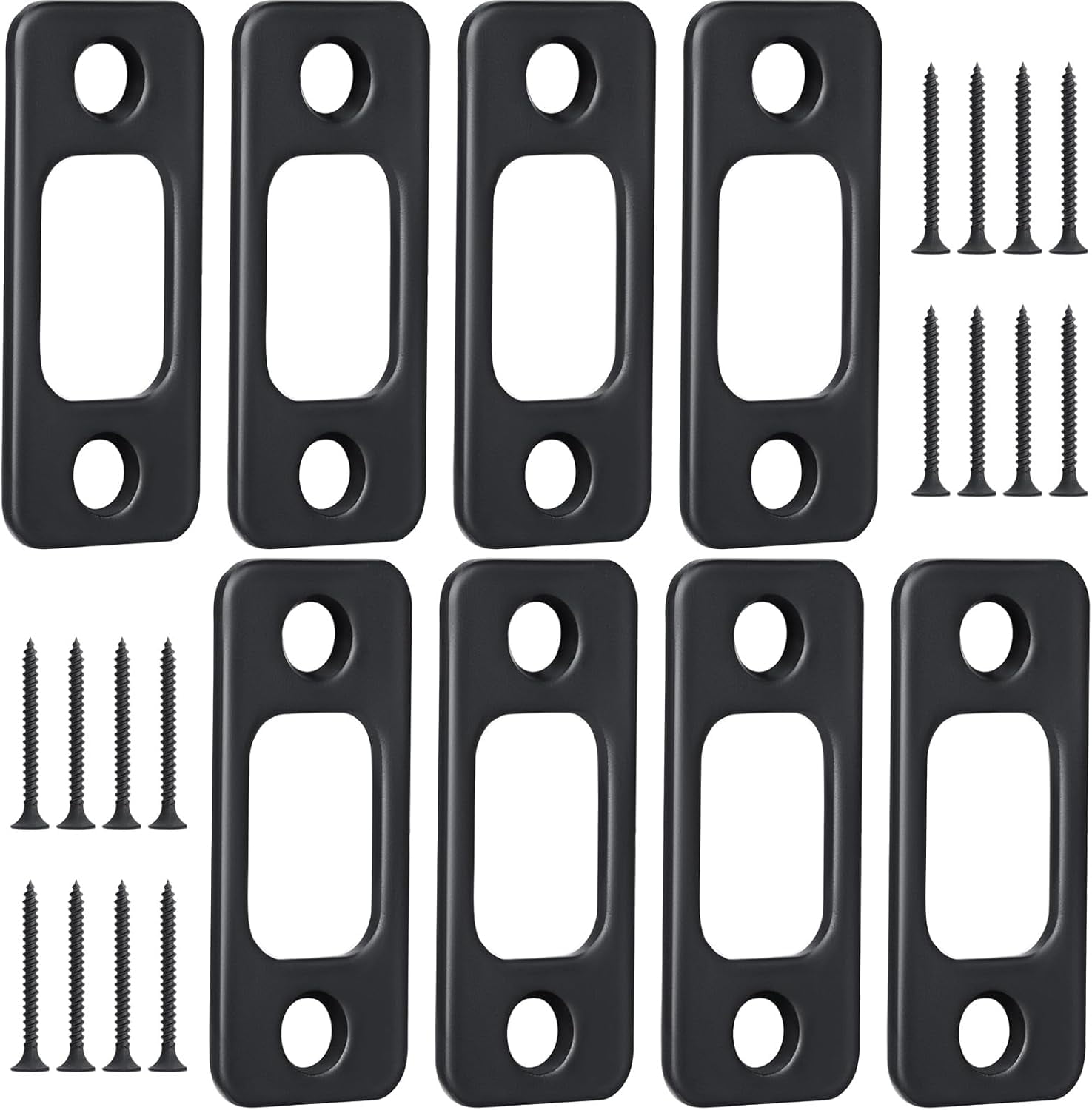 Siwil Deadbolt Strike Plate, Solid Brass Door Backplate 1" X 2 1/4", Round Corner Heavy Duty - 1