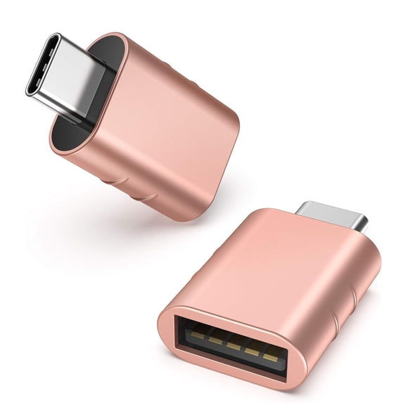 YYhl 2 Pack USB to USB C Adapter-USB C Male to USB3 Female Adapter Compatible with More Type C and Thunderbolt 3 Devices-Gold