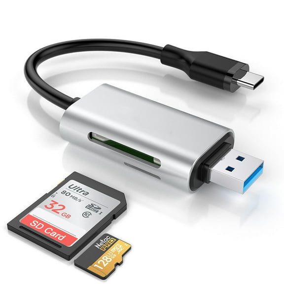 YYhl 2-in-1 TF/SD Card Reader- USB 3.0 OTG Memory Card Reader Adapter-Type C+USB A Memory Card Adapter- No Need App-Plug &Play