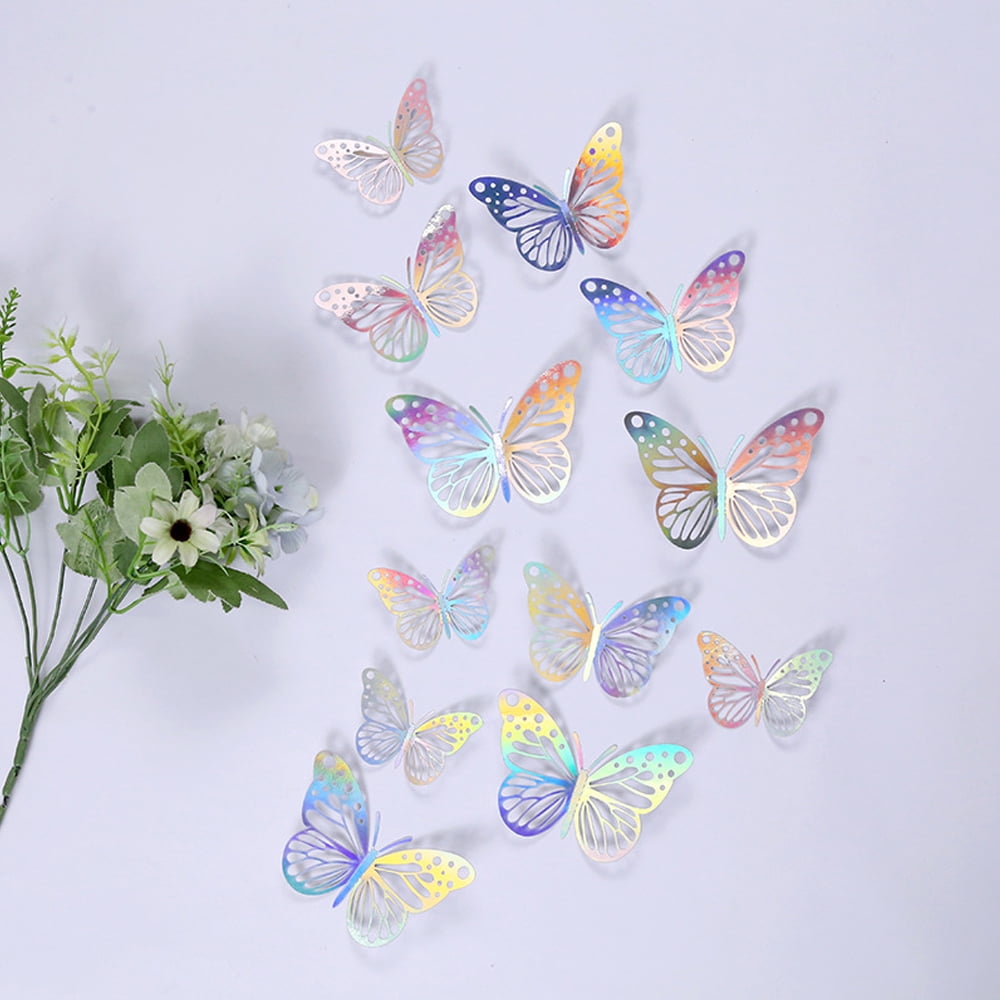 YYhl 3D Butterfly Wall Decor 12 Pcs 3 Sizes, Butterfly Decorations for ...