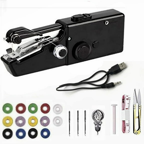 YYhl Handheld Sewing Machine, Mini Handheld Sewing Machine, Portable Sewing Machine Suitable for Home set of 23 Black