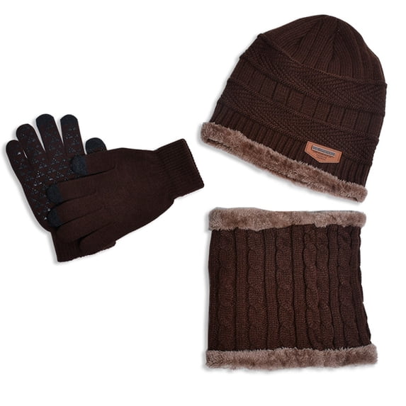 YYhl Warm Winter Beanie Hat & Scarf Gloves Set Stylish Knit Cap for Men Women Set of 3
