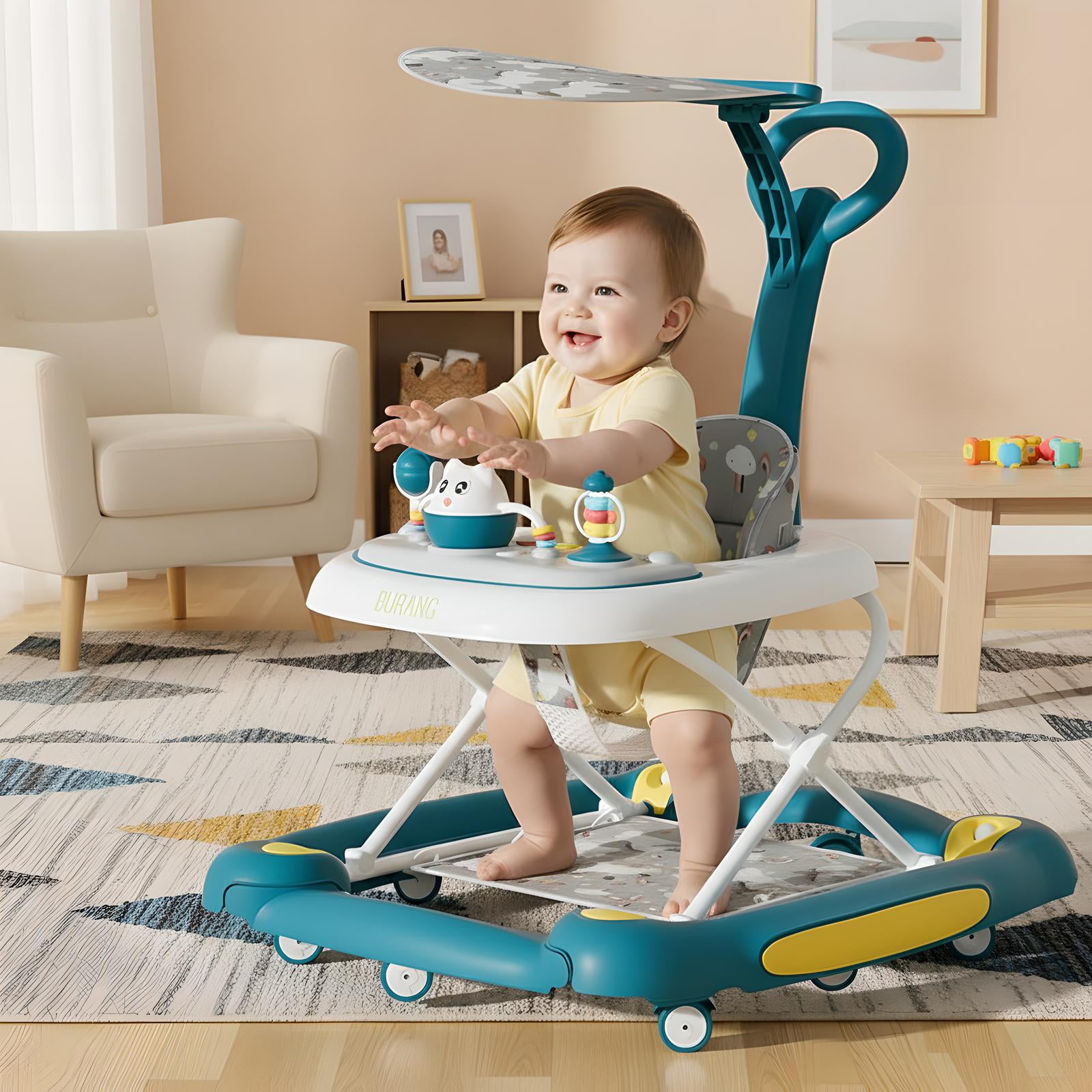 AILEEKISS 5-in-1 Musical Baby Walker – Versatile Design